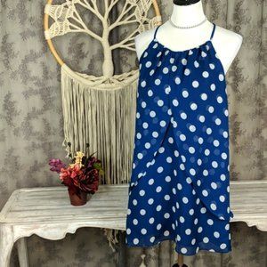 Double Zero blue polka dot overlay dress